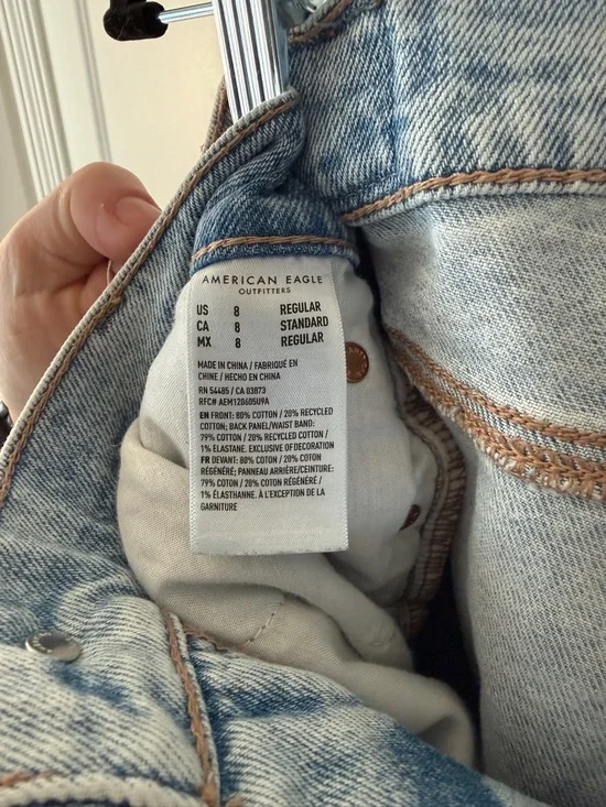 American eagle high rise stovepipe distressed jeans 8 regular - Picture 3 of 6